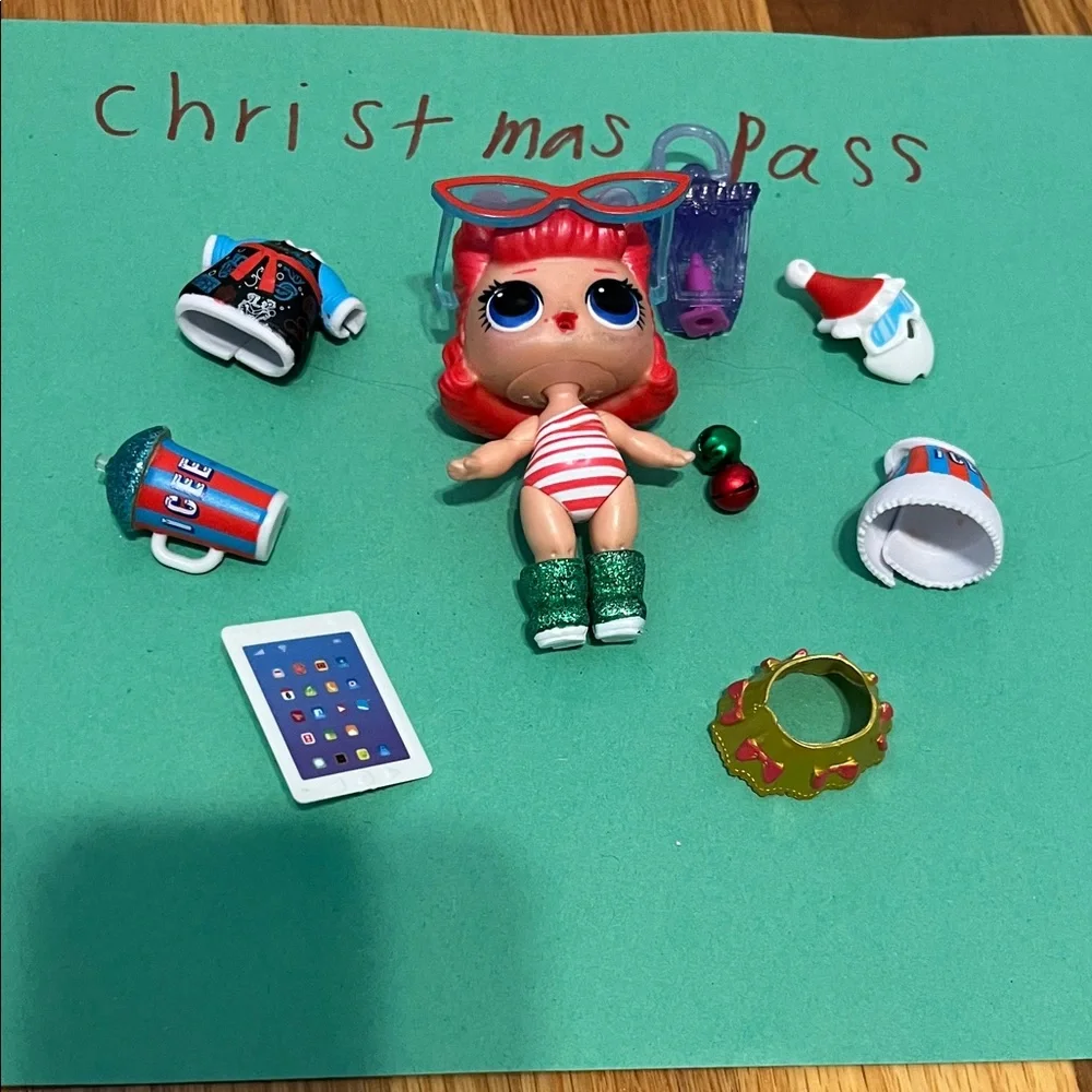 Red and Green LOL Doll with Accessories